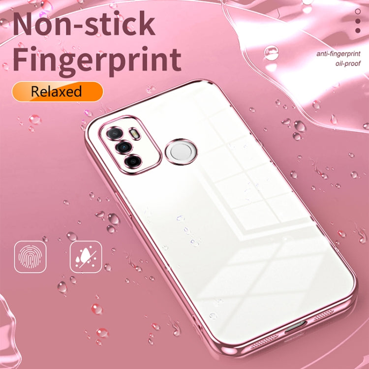 For OPPO A53 2020 / A32 / A11s  Transparent Plating Fine Hole Phone Case(Transparent) - OPPO Cases by PMC TechLife | Online Shopping South Africa | PMC TechLife | Buy Now Pay Later Mobicred
