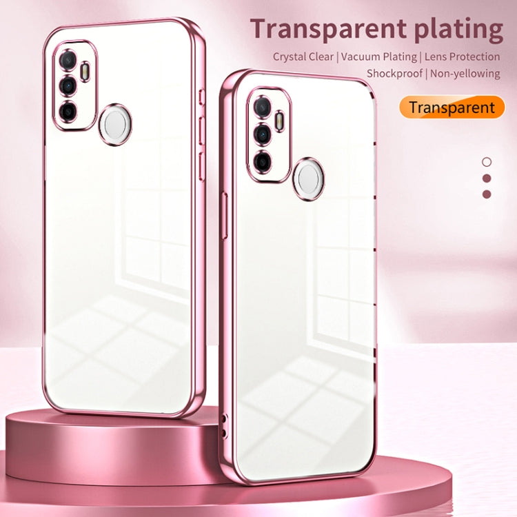 For OPPO A53 2020 / A32 / A11s  Transparent Plating Fine Hole Phone Case(Silver) - OPPO Cases by PMC TechLife | Online Shopping South Africa | PMC TechLife | Buy Now Pay Later Mobicred