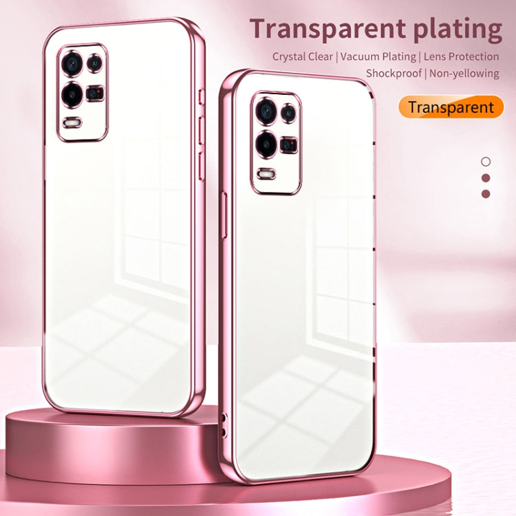 For OPPO K9x Transparent Plating Fine Hole Phone Case(Pink) - free shipping - PMC TechLife - Order now!