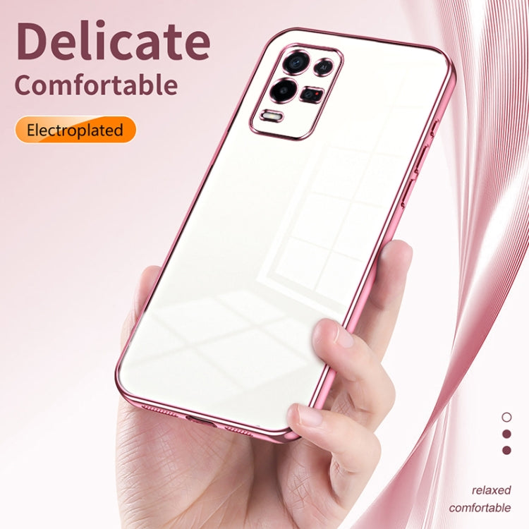 For OPPO K9x Transparent Plating Fine Hole Phone Case(Pink) - free shipping - PMC TechLife - Order now!