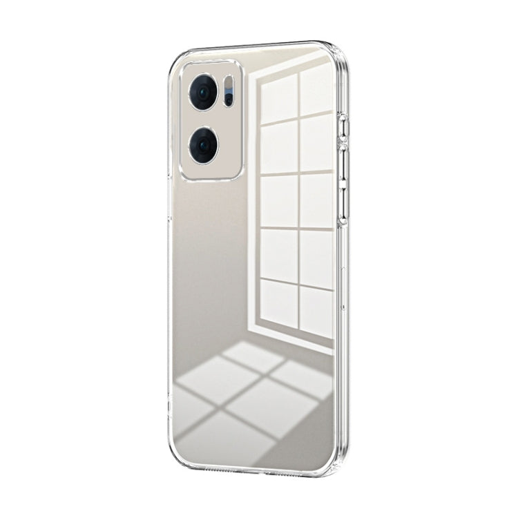 For OPPO Reno7 5G Transparent Plating Fine Hole Phone Case(Transparent) - OPPO Cases by PMC TechLife | Online Shopping South Africa | PMC TechLife | Buy Now Pay Later Mobicred