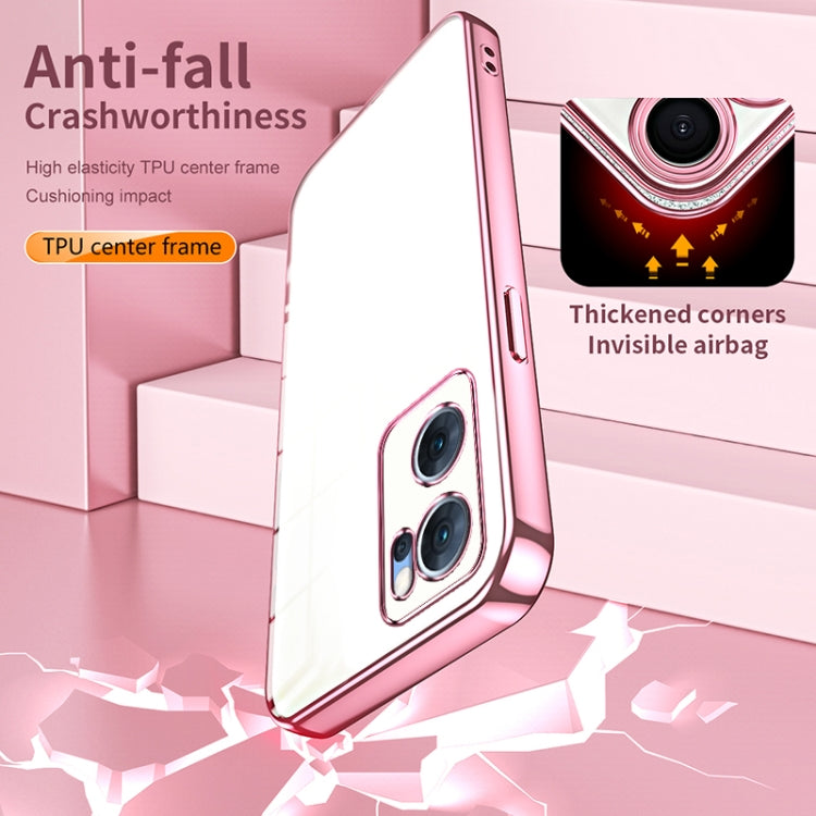 For OPPO Reno7 5G Transparent Plating Fine Hole Phone Case(Silver) - OPPO Cases by PMC TechLife | Online Shopping South Africa | PMC TechLife | Buy Now Pay Later Mobicred