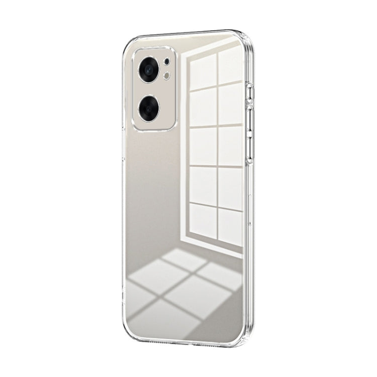 For OPPO Reno7 SE Transparent Plating Fine Hole Phone Case(Transparent) - OPPO Cases by PMC TechLife | Online Shopping South Africa | PMC TechLife | Buy Now Pay Later Mobicred