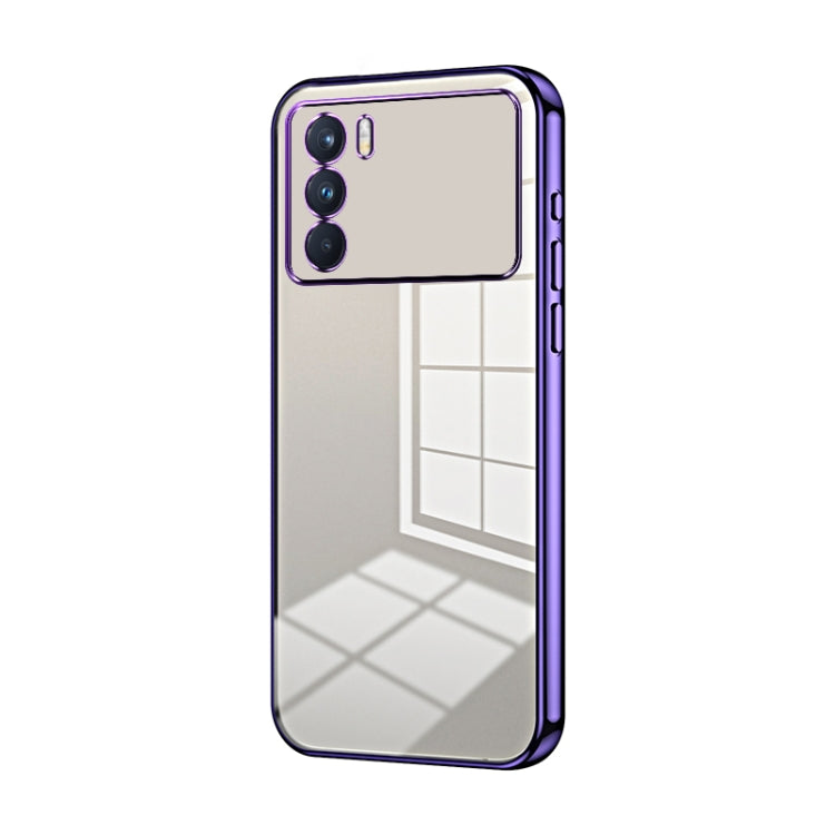 For OPPO K9 Pro Transparent Plating Fine Hole Phone Case(Purple) - OPPO Cases by PMC TechLife | Online Shopping South Africa | PMC TechLife | Buy Now Pay Later Mobicred