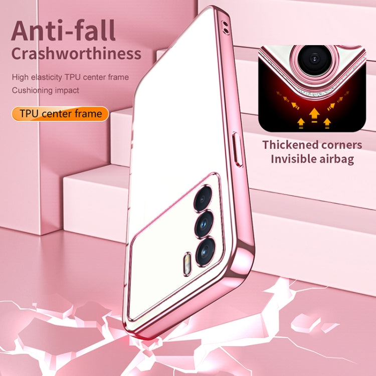 For OPPO K9 Pro Transparent Plating Fine Hole Phone Case(Blue) - OPPO Cases by PMC TechLife | Online Shopping South Africa | PMC TechLife | Buy Now Pay Later Mobicred