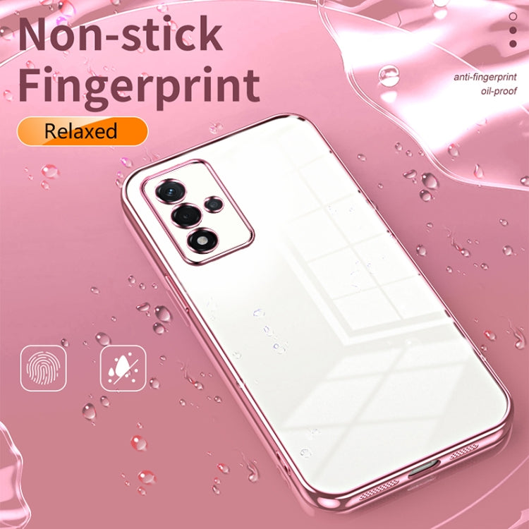 For OPPO A93s 5G Transparent Plating Fine Hole Phone Case(Black) - OPPO Cases by PMC TechLife | Online Shopping South Africa | PMC TechLife | Buy Now Pay Later Mobicred