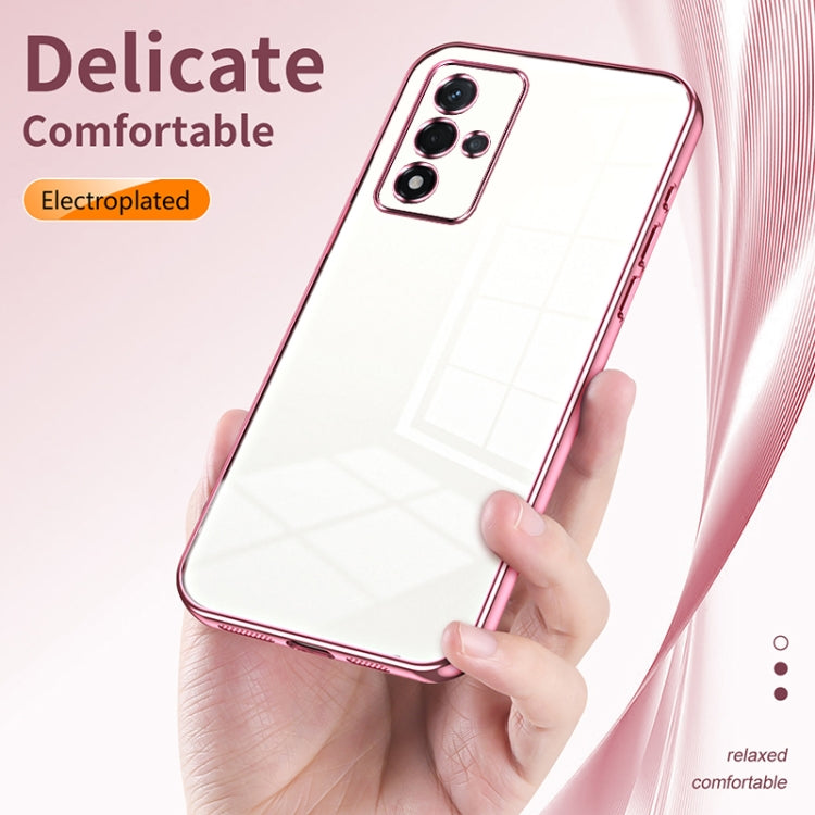 For OPPO A93s 5G Transparent Plating Fine Hole Phone Case(Black) - OPPO Cases by PMC TechLife | Online Shopping South Africa | PMC TechLife | Buy Now Pay Later Mobicred