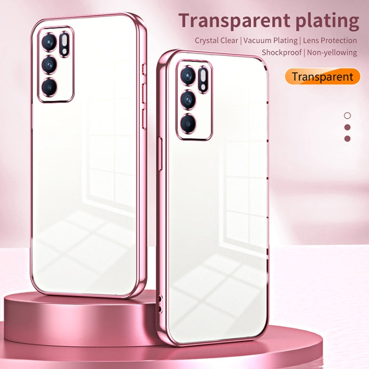 For OPPO Reno6 Indian / Malay Transparent Plating Fine Hole Phone Case(Transparent) - OPPO Cases by PMC TechLife | Online Shopping South Africa | PMC TechLife | Buy Now Pay Later Mobicred
