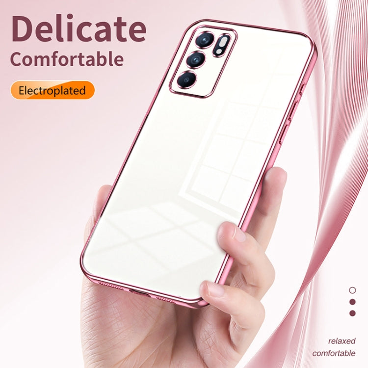 For OPPO Reno6 Indian / Malay Transparent Plating Fine Hole Phone Case(Silver) - OPPO Cases by PMC TechLife | Online Shopping South Africa | PMC TechLife | Buy Now Pay Later Mobicred