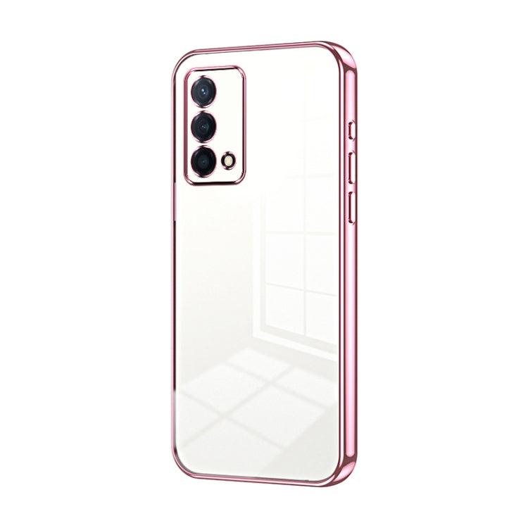 For OPPO K9 Transparent Plating Fine Hole Phone Case(Pink) - OPPO Cases by PMC TechLife | Online Shopping South Africa | PMC TechLife | Buy Now Pay Later Mobicred