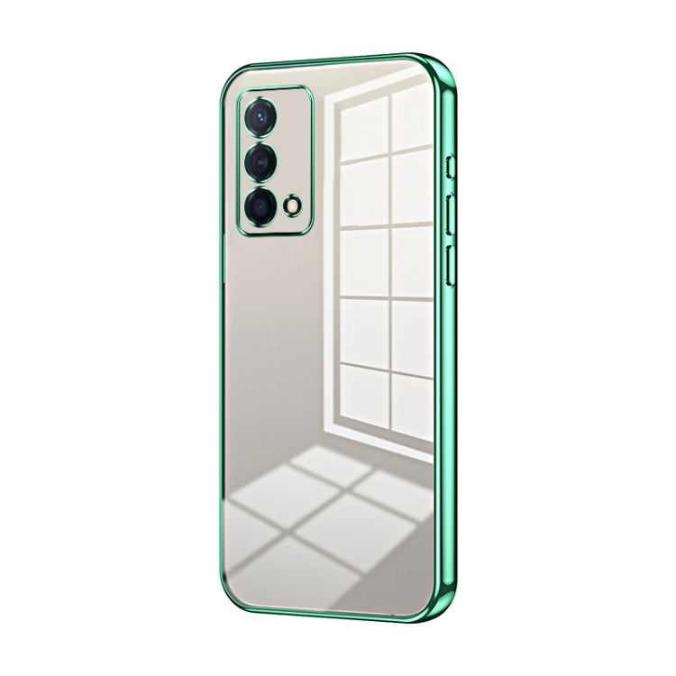 For OPPO K9 Transparent Plating Fine Hole Phone Case(Green) - OPPO Cases by PMC TechLife | Online Shopping South Africa | PMC TechLife | Buy Now Pay Later Mobicred
