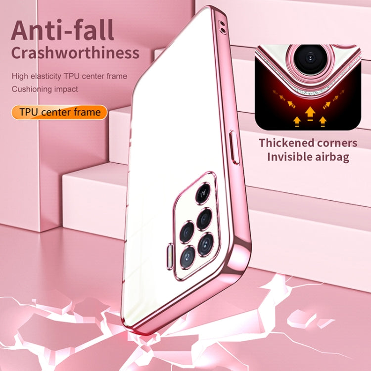 For OPPO A94 4G Transparent Plating Fine Hole Phone Case(Green) - OPPO Cases by PMC TechLife | Online Shopping South Africa | PMC TechLife | Buy Now Pay Later Mobicred