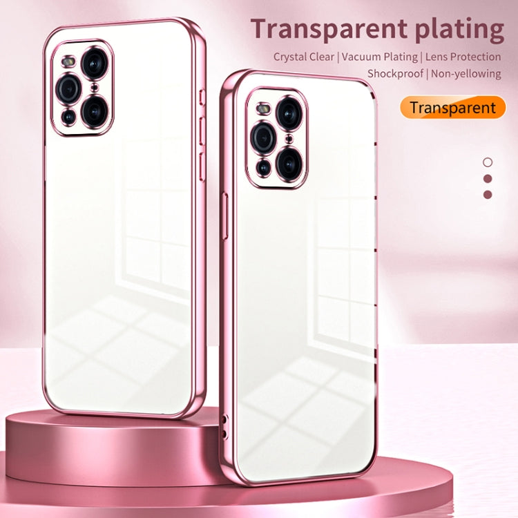 For OPPO Find X3 / Find X3 Pro Transparent Plating Fine Hole Phone Case(Blue) - OPPO Cases by PMC TechLife | Online Shopping South Africa | PMC TechLife | Buy Now Pay Later Mobicred