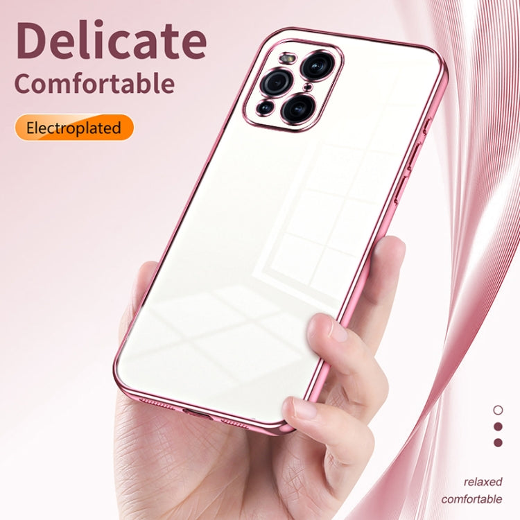 For OPPO Find X3 / Find X3 Pro Transparent Plating Fine Hole Phone Case(Blue) - OPPO Cases by PMC TechLife | Online Shopping South Africa | PMC TechLife | Buy Now Pay Later Mobicred