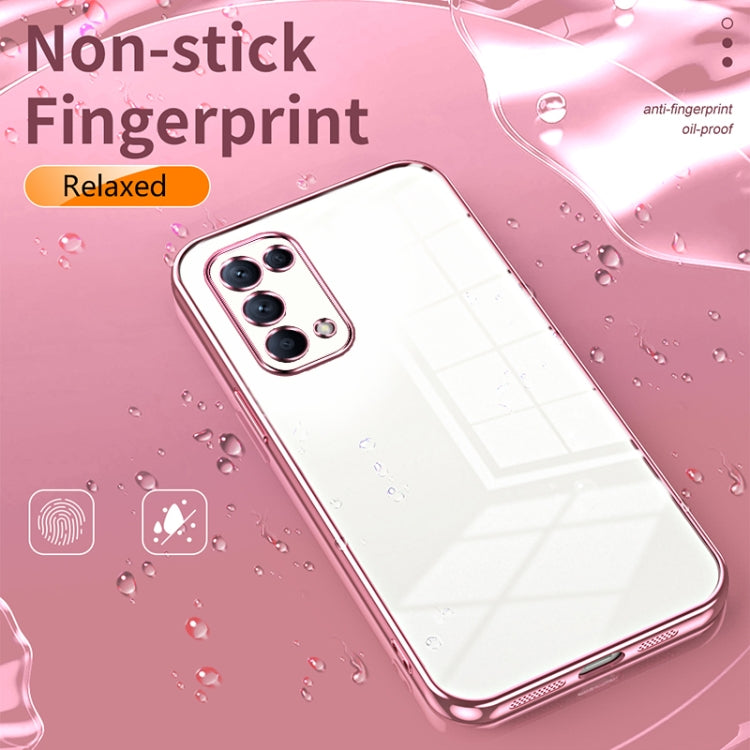 For OPPO Reno5 4G/5G / Reno5 K Transparent Plating Fine Hole Phone Case(Gold) - OPPO Cases by PMC TechLife | Online Shopping South Africa | PMC TechLife | Buy Now Pay Later Mobicred