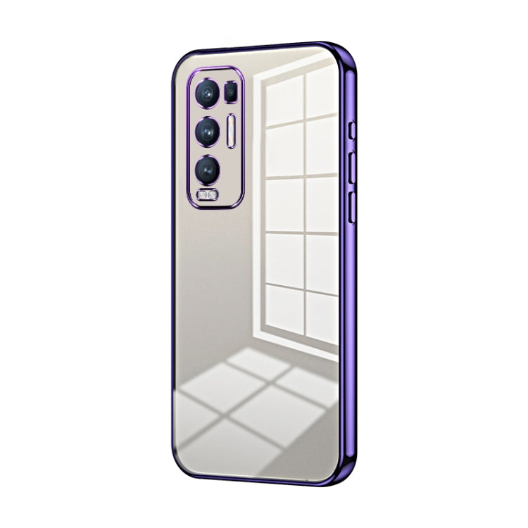 For OPPO Reno5 Pro+ Transparent Plating Fine Hole Phone Case(Purple) - OPPO Cases by PMC TechLife | Online Shopping South Africa | PMC TechLife | Buy Now Pay Later Mobicred