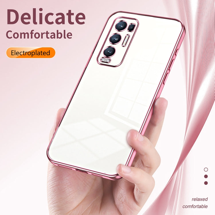For OPPO Reno5 Pro+ Transparent Plating Fine Hole Phone Case(Purple) - OPPO Cases by PMC TechLife | Online Shopping South Africa | PMC TechLife | Buy Now Pay Later Mobicred