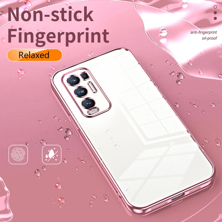 For OPPO Reno5 Pro+ Transparent Plating Fine Hole Phone Case(Blue) - free shipping - PMC TechLife - Order now!