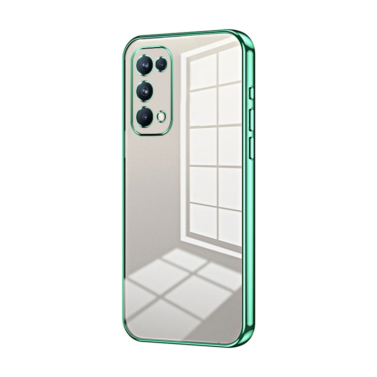 For OPPO Reno5 Pro Transparent Plating Fine Hole Phone Case(Green) - free shipping - PMC TechLife - Order now!