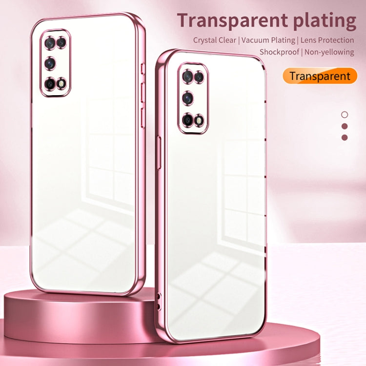 For OPPO K7x / Realme V5 5G Transparent Plating Fine Hole Phone Case(Gold) - OPPO Cases by PMC TechLife | Online Shopping South Africa | PMC TechLife | Buy Now Pay Later Mobicred