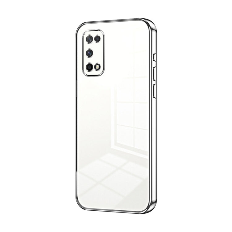 For OPPO K7x / Realme V5 5G Transparent Plating Fine Hole Phone Case(Silver) - OPPO Cases by PMC TechLife | Online Shopping South Africa | PMC TechLife | Buy Now Pay Later Mobicred