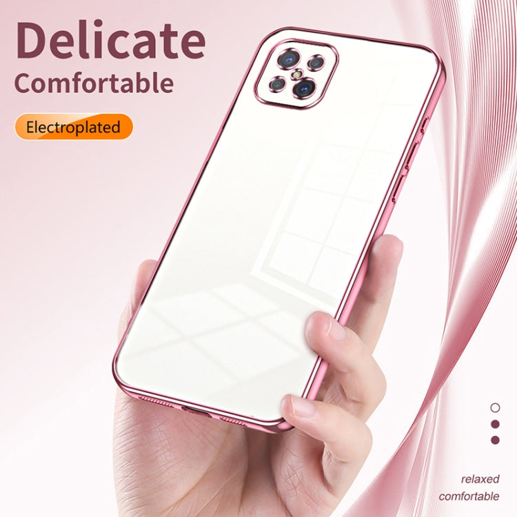 For OPPO A92s / Reno4 Z 5G Transparent Plating Fine Hole Phone Case(Purple) - OPPO Cases by PMC TechLife | Online Shopping South Africa | PMC TechLife | Buy Now Pay Later Mobicred