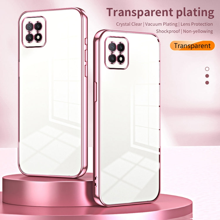 For OPPO A72 5G / A73 5G Transparent Plating Fine Hole Phone Case(Purple) - OPPO Cases by PMC TechLife | Online Shopping South Africa | PMC TechLife | Buy Now Pay Later Mobicred