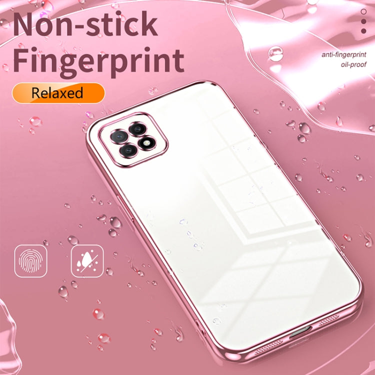 For OPPO A72 5G / A73 5G Transparent Plating Fine Hole Phone Case(Purple) - OPPO Cases by PMC TechLife | Online Shopping South Africa | PMC TechLife | Buy Now Pay Later Mobicred