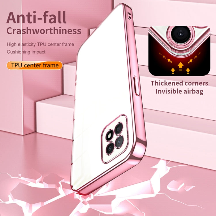 For OPPO A72 5G / A73 5G Transparent Plating Fine Hole Phone Case(Pink) - OPPO Cases by PMC TechLife | Online Shopping South Africa | PMC TechLife | Buy Now Pay Later Mobicred