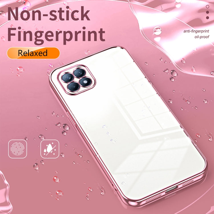 For OPPO Reno4 SE Transparent Plating Fine Hole Phone Case(Purple) - OPPO Cases by PMC TechLife | Online Shopping South Africa | PMC TechLife | Buy Now Pay Later Mobicred