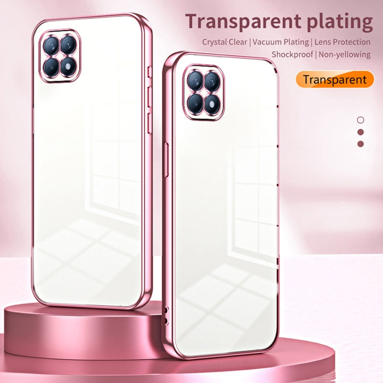 For OPPO Reno4 SE Transparent Plating Fine Hole Phone Case(Transparent) - OPPO Cases by PMC TechLife | Online Shopping South Africa | PMC TechLife | Buy Now Pay Later Mobicred