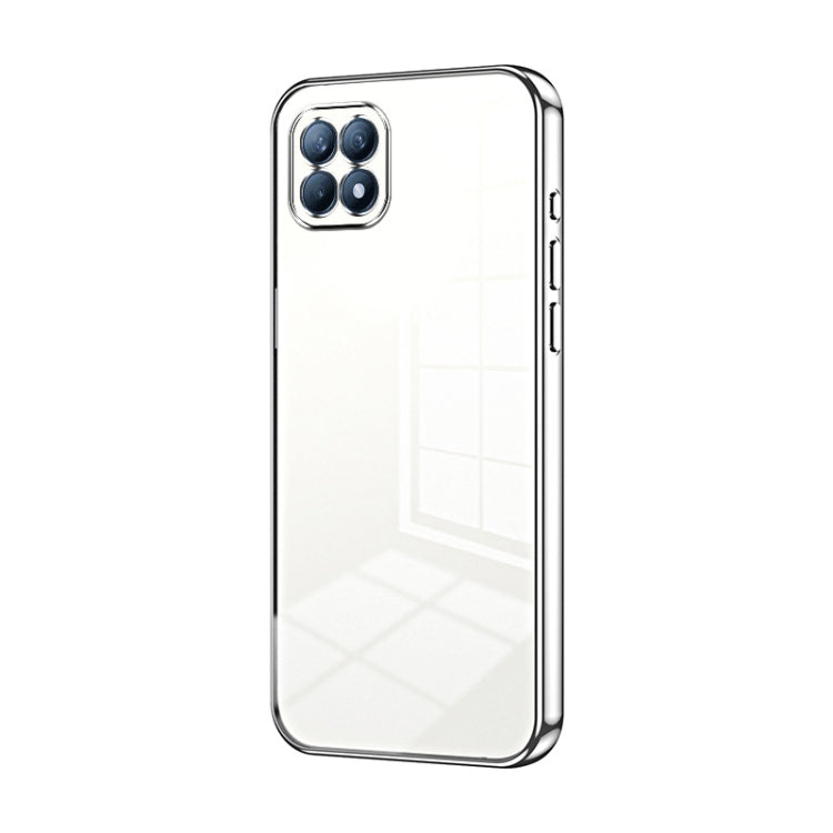 For OPPO Reno4 SE Transparent Plating Fine Hole Phone Case(Silver) - free shipping - PMC TechLife - Order now!