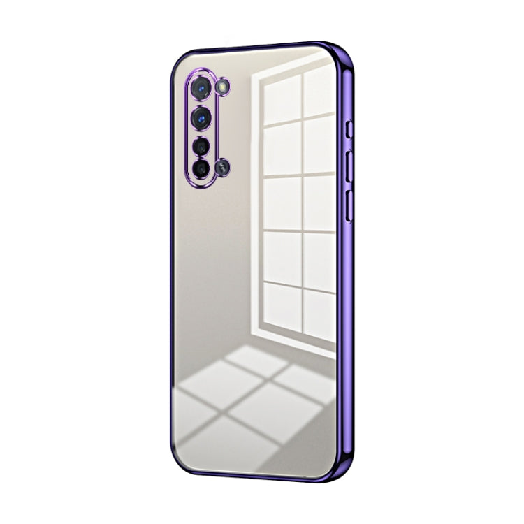 For OPPO Reno3 5G / Find X2 Lite Transparent Plating Fine Hole Phone Case(Purple) - OPPO Cases by PMC TechLife | Online Shopping South Africa | PMC TechLife | Buy Now Pay Later Mobicred