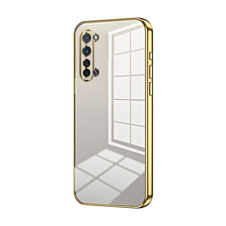 For OPPO Reno3 5G / Find X2 Lite Transparent Plating Fine Hole Phone Case(Gold) - OPPO Cases by PMC TechLife | Online Shopping South Africa | PMC TechLife | Buy Now Pay Later Mobicred