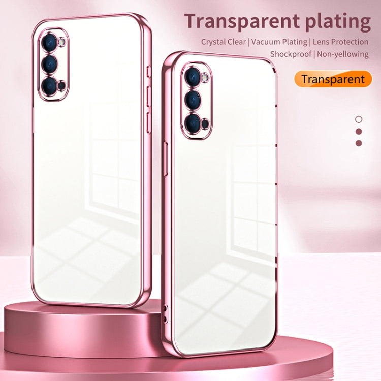 For OPPO Reno4 Transparent Plating Fine Hole Phone Case(Transparent) - OPPO Cases by PMC TechLife | Online Shopping South Africa | PMC TechLife | Buy Now Pay Later Mobicred