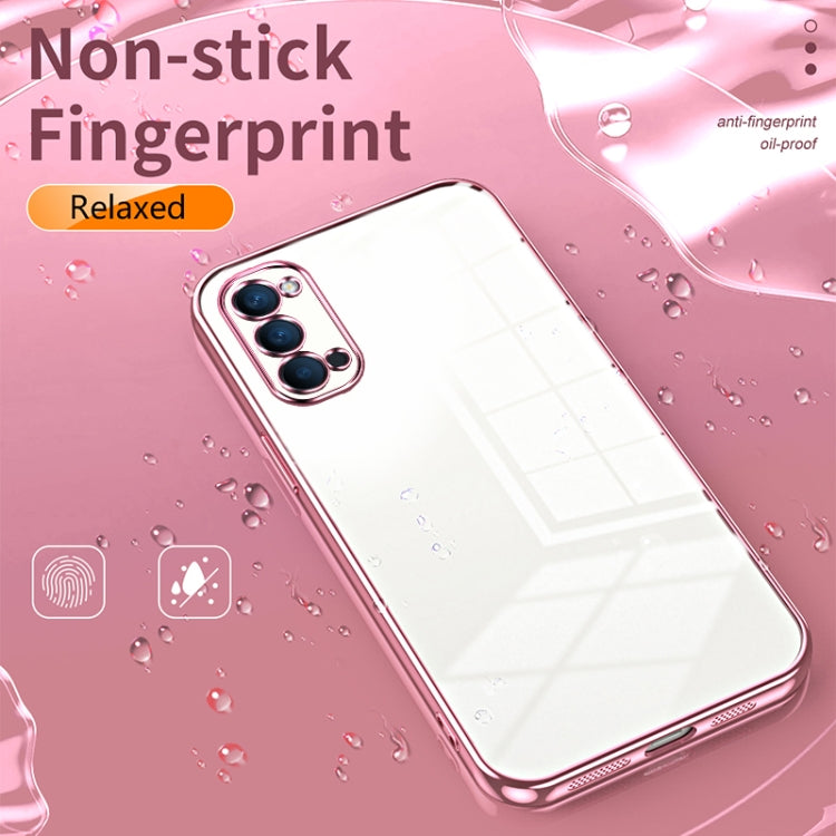 For OPPO Reno4 Transparent Plating Fine Hole Phone Case(Transparent) - OPPO Cases by PMC TechLife | Online Shopping South Africa | PMC TechLife | Buy Now Pay Later Mobicred