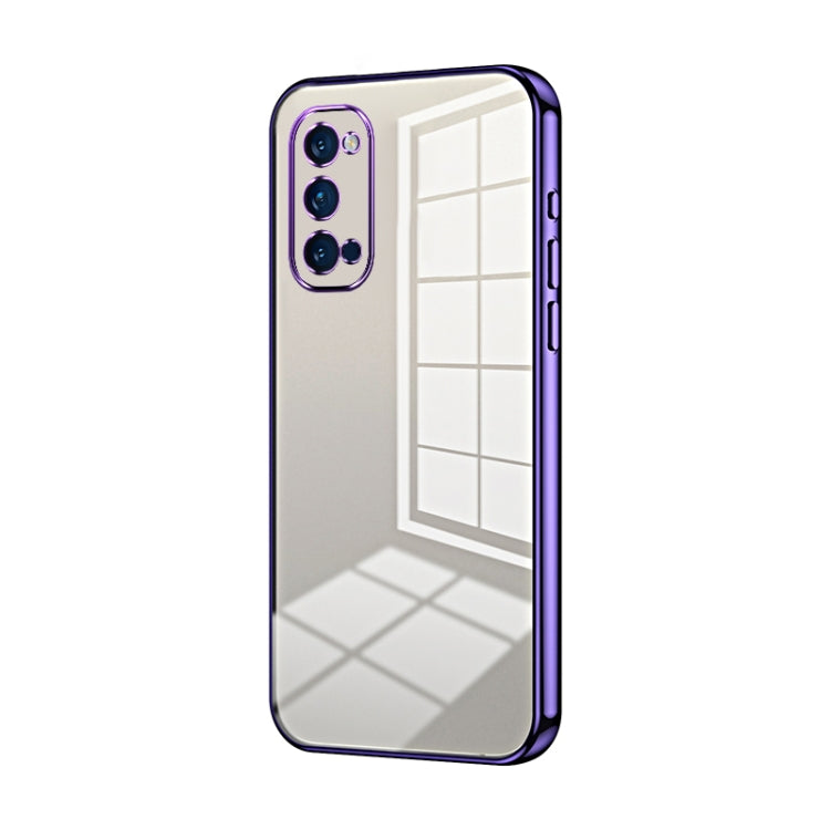 For OPPO Reno4 Pro Transparent Plating Fine Hole Phone Case(Purple) - OPPO Cases by PMC TechLife | Online Shopping South Africa | PMC TechLife | Buy Now Pay Later Mobicred
