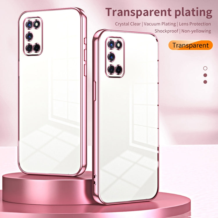 For OPPO A52 / A72 / A92 Transparent Plating Fine Hole Phone Case(Gold) - OPPO Cases by PMC TechLife | Online Shopping South Africa | PMC TechLife | Buy Now Pay Later Mobicred