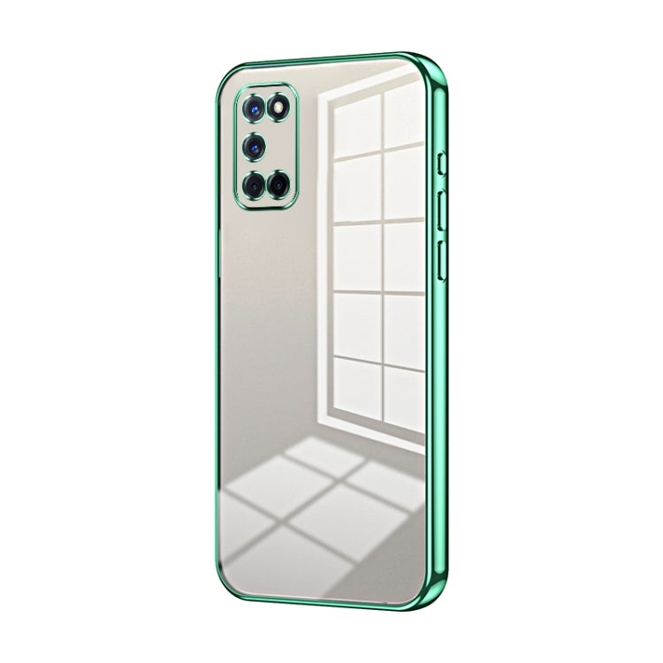 For OPPO A52 / A72 / A92 Transparent Plating Fine Hole Phone Case(Green) - OPPO Cases by PMC TechLife | Online Shopping South Africa | PMC TechLife | Buy Now Pay Later Mobicred