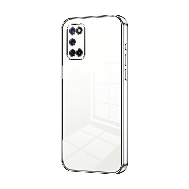 For OPPO A52 / A72 / A92 Transparent Plating Fine Hole Phone Case(Silver) - OPPO Cases by PMC TechLife | Online Shopping South Africa | PMC TechLife | Buy Now Pay Later Mobicred