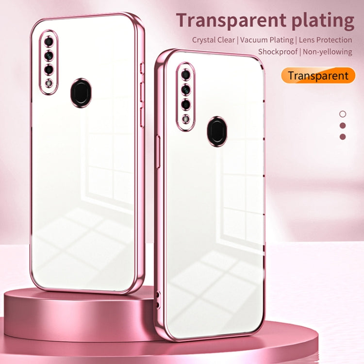 For OPPO A8 / A31 2020 Transparent Plating Fine Hole Phone Case(Gold) - OPPO Cases by PMC TechLife | Online Shopping South Africa | PMC TechLife | Buy Now Pay Later Mobicred