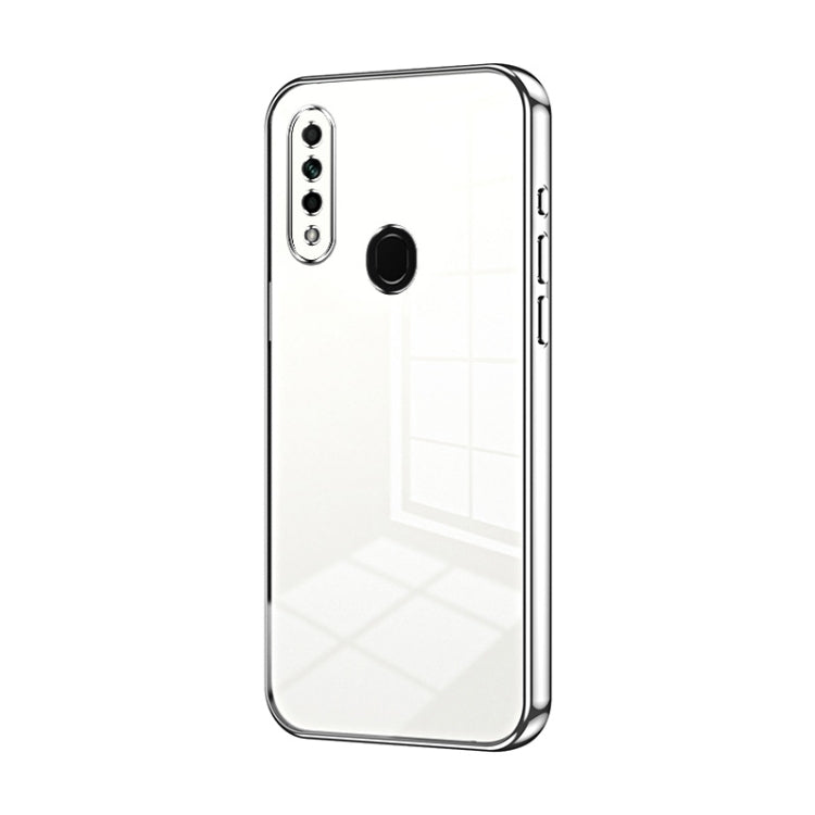 For OPPO A8 / A31 2020 Transparent Plating Fine Hole Phone Case(Silver) - OPPO Cases by PMC TechLife | Online Shopping South Africa | PMC TechLife | Buy Now Pay Later Mobicred