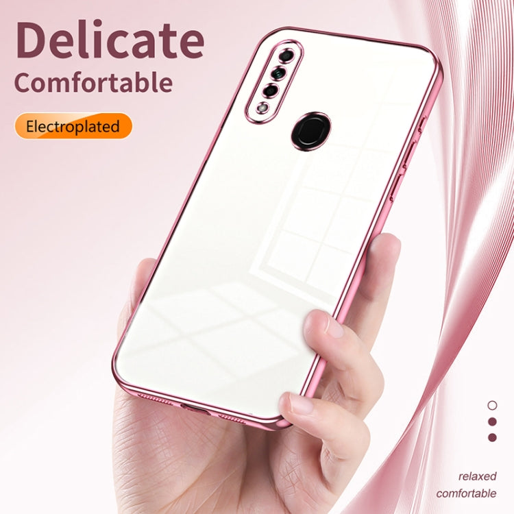 For OPPO A8 / A31 2020 Transparent Plating Fine Hole Phone Case(Silver) - OPPO Cases by PMC TechLife | Online Shopping South Africa | PMC TechLife | Buy Now Pay Later Mobicred