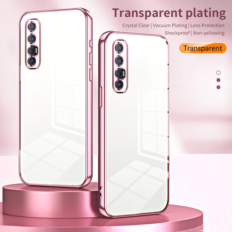 For OPPO Reno3 Pro Transparent Plating Fine Hole Phone Case(Green) - OPPO Cases by PMC TechLife | Online Shopping South Africa | PMC TechLife | Buy Now Pay Later Mobicred