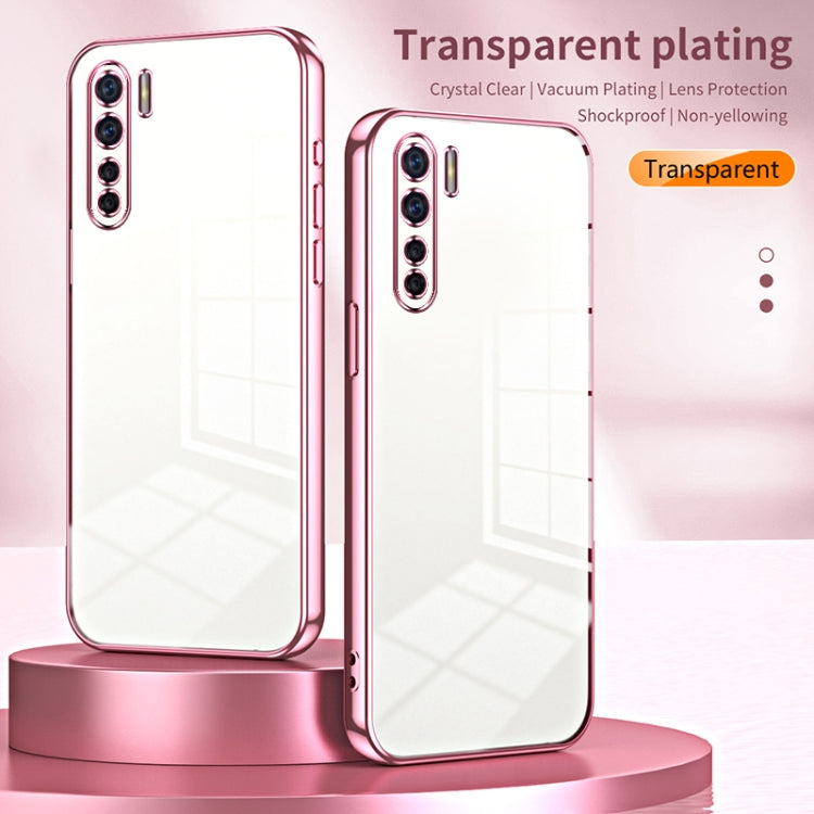 For OPPO A91 Transparent Plating Fine Hole Phone Case(Gold) - OPPO Cases by PMC TechLife | Online Shopping South Africa | PMC TechLife | Buy Now Pay Later Mobicred