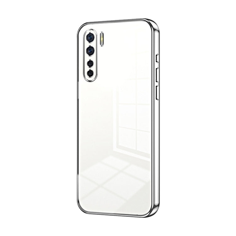 For OPPO A91 Transparent Plating Fine Hole Phone Case(Silver) - OPPO Cases by PMC TechLife | Online Shopping South Africa | PMC TechLife | Buy Now Pay Later Mobicred