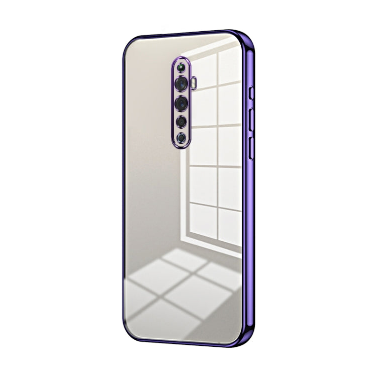 For OPPO Reno2 Z / Reno2 F Transparent Plating Fine Hole Phone Case(Purple) - OPPO Cases by PMC TechLife | Online Shopping South Africa | PMC TechLife | Buy Now Pay Later Mobicred