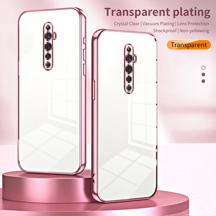 For OPPO Reno2 Z / Reno2 F Transparent Plating Fine Hole Phone Case(Pink) - OPPO Cases by PMC TechLife | Online Shopping South Africa | PMC TechLife | Buy Now Pay Later Mobicred