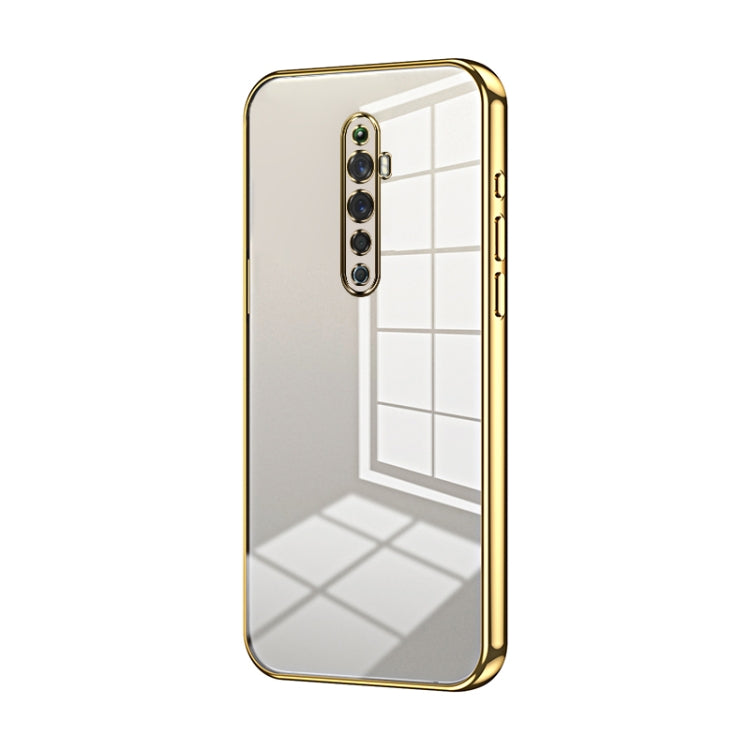 For OPPO Reno2 Z / Reno2 F Transparent Plating Fine Hole Phone Case(Gold) - OPPO Cases by PMC TechLife | Online Shopping South Africa | PMC TechLife | Buy Now Pay Later Mobicred
