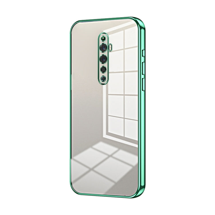 For OPPO Reno2 Z / Reno2 F Transparent Plating Fine Hole Phone Case(Green) - OPPO Cases by PMC TechLife | Online Shopping South Africa | PMC TechLife | Buy Now Pay Later Mobicred